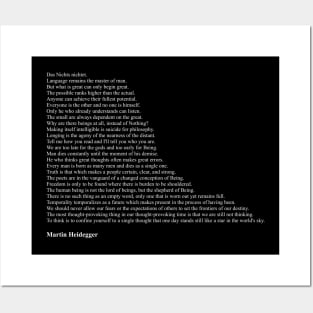 Martin Heidegger Quotes Posters and Art